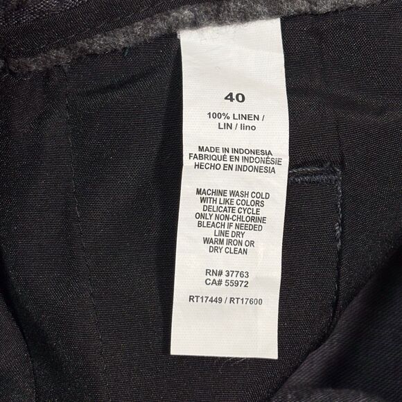 Perry Ellis Linen Drawstring Pants Slate Gray Mens Size 40 Straight Casual NWT - Picture 13 of 13